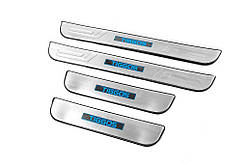 Накладки на пороги Libao LED (4 шт, нерж) для Chery Tiggo 5