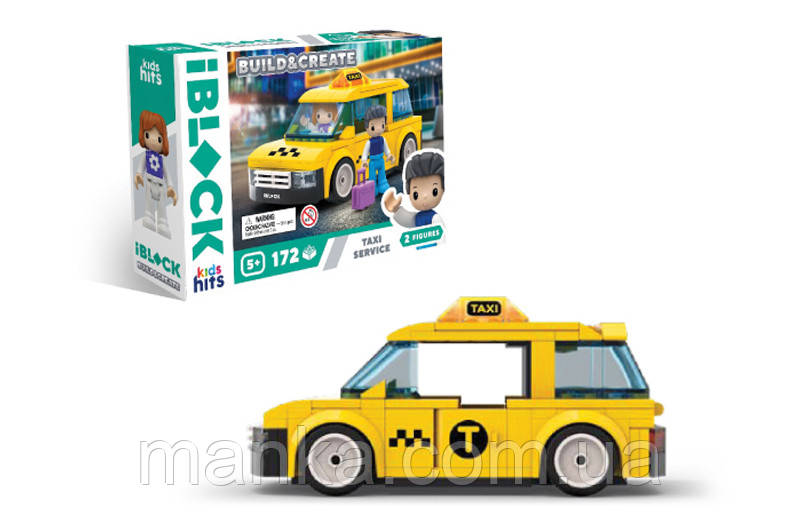 Конструктор Kids hits IBLOCK JUNIOR  KH17/001/4 172 деталей Таксі короб. 24*16*6 см