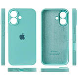 Накладка (з мікрофіброю) Silicon Case Full Camera для iPhone 16- бірюзовий, фото 2