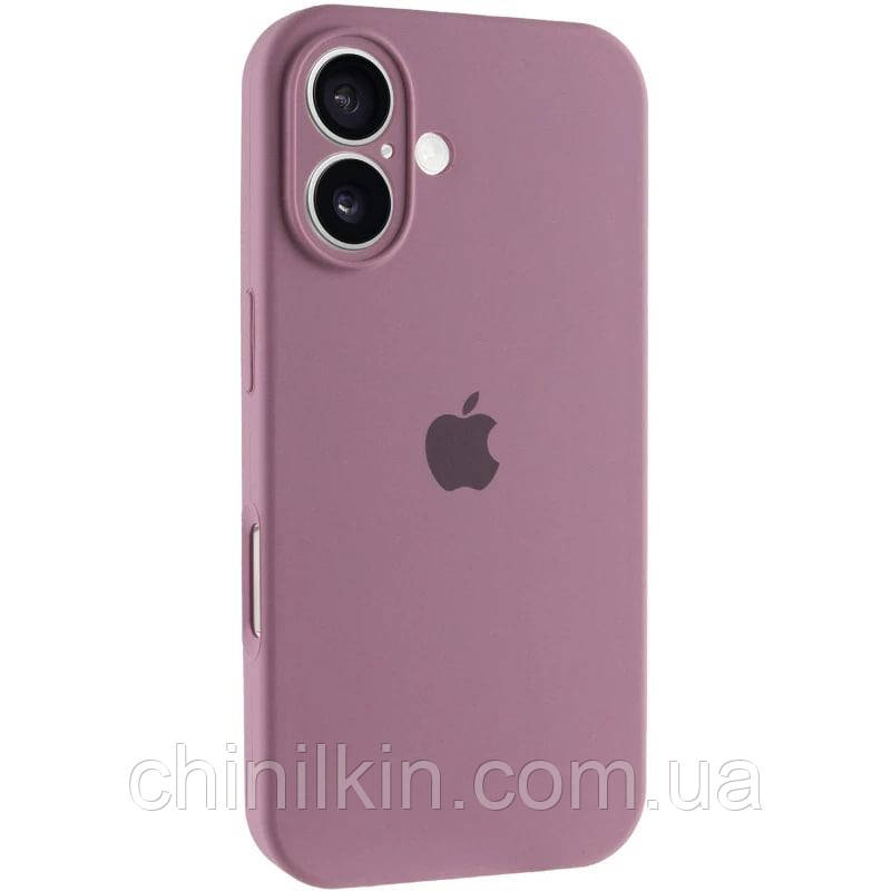 Накладка (з мікрофіброю) Silicon Case Full Camera для iPhone 16- ліловий, фото 1