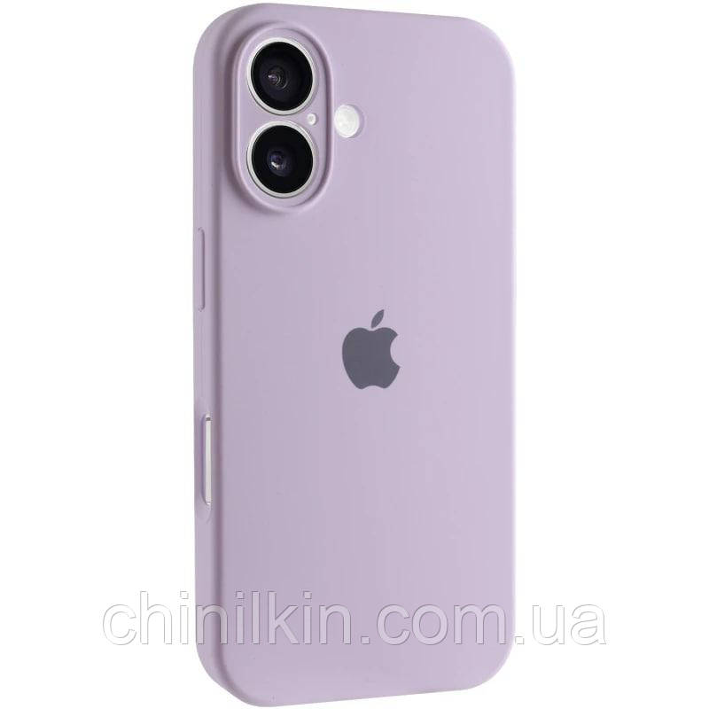 Накладка (з мікрофіброю) Silicon Case Full Camera для iPhone 16- лавандовий, фото 1