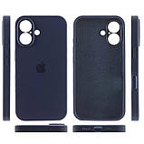 Накладка (з мікрофіброю) Silicon Case Full Camera для iPhone 16- темно-синій, фото 2