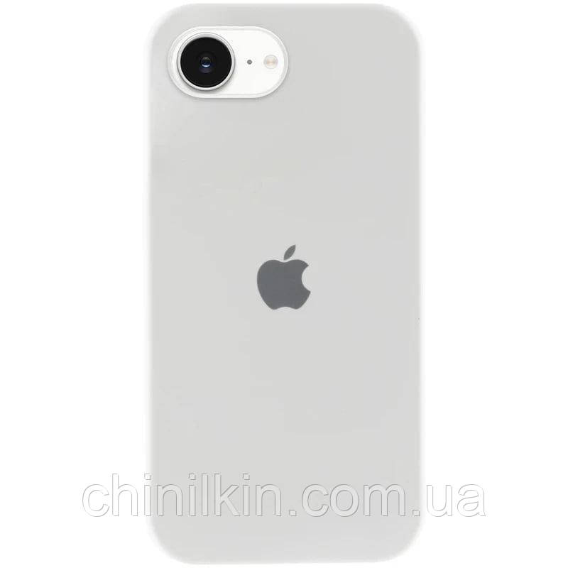 Накладка (з мікрофіброю) Silicone Case Full Protective для iPhone 16e- білий, фото 1
