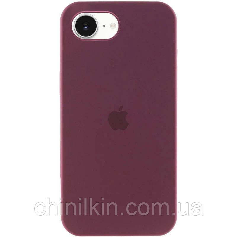 Накладка (з мікрофіброю) Silicone Case Full Protective для iPhone 16e- сливовий, фото 1