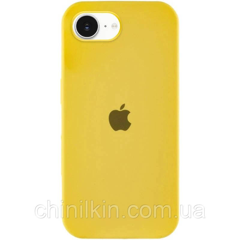 Накладка (з мікрофіброю) Silicone Case Full Protective для iPhone 16e- жовтий, фото 1