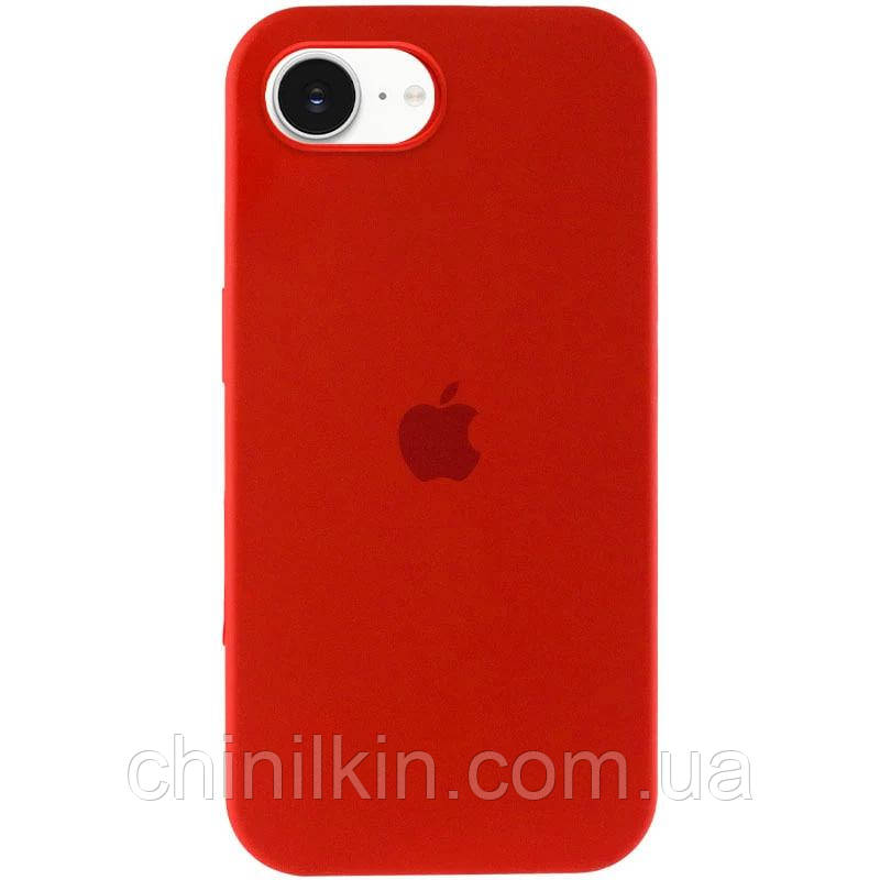 Накладка (з мікрофіброю) Silicone Case Full Protective для iPhone 16e- червоний, фото 1