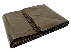 Тент брезент Tarpaulin 4x5 м коричневий супертовстий Geko G70721, Брезент для дров, Тент для навісу
