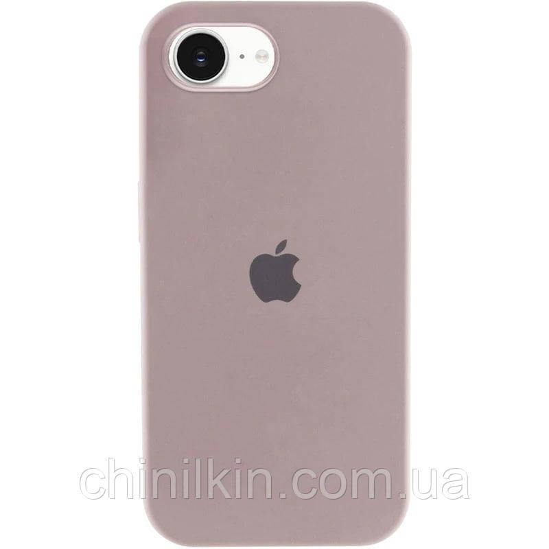 Накладка (з мікрофіброю) Silicone Case Full Protective для iPhone 16e- пастельно-рожевий, фото 1