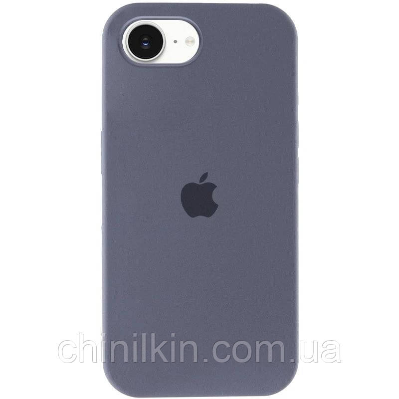 Накладка (з мікрофіброю) Silicone Case Full Protective для iPhone 16e- сіра лаванда, фото 1