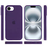 Накладка (з мікрофіброю) Silicone Case Full Protective для iPhone 16e- темно-фіолетовий, фото 2