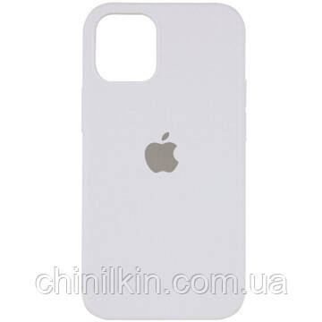 Накладка (з мікрофіброю) Silicone Case Full Protective для iPhone 15- білий, фото 1
