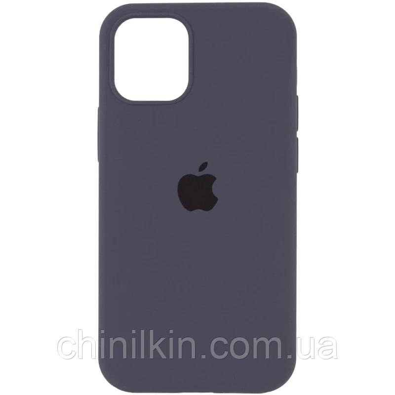 Накладка (з мікрофіброю) Silicone Case Full Protective для iPhone 15 Pro- темно-сірий, фото 1