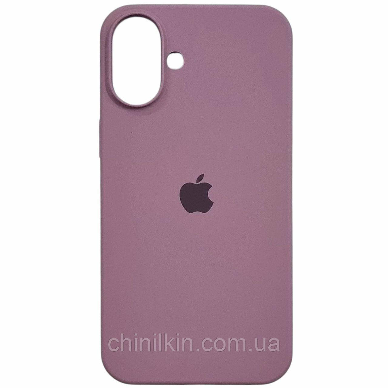 Накладка (з мікрофіброю) Silicone Case Full Protective для iPhone 16 Plus- ліловий, фото 1
