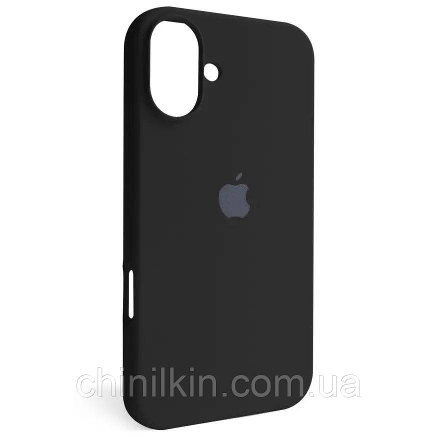 Накладка (з мікрофіброю) Silicone Case Full Protective для iPhone 16 Plus- чорний, фото 1