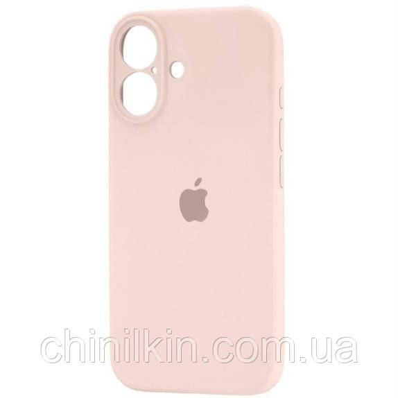 Накладка (з мікрофіброю) Silicone Case Full Protective для iPhone 16- рожевий пісок, фото 1