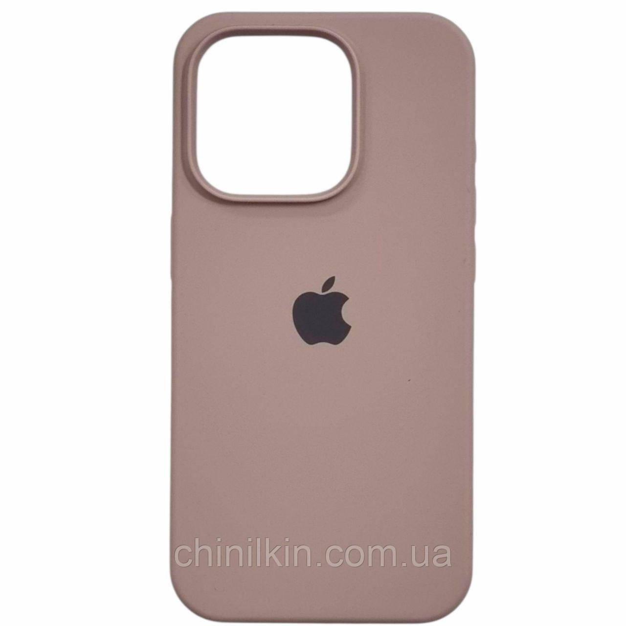 Накладка (з мікрофіброю) Silicone Case Full Protective для iPhone 15 Plus- пастельно-рожевий, фото 1