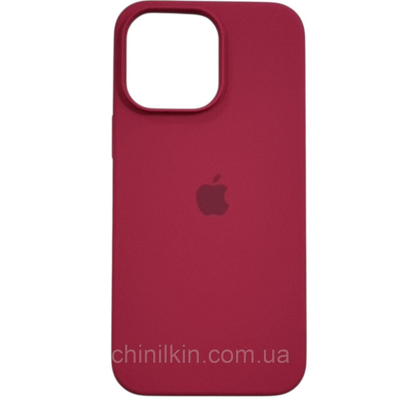 Накладка (з мікрофіброю) Silicone Case Full Protective для iPhone 14 Pro- червона троянда, фото 1