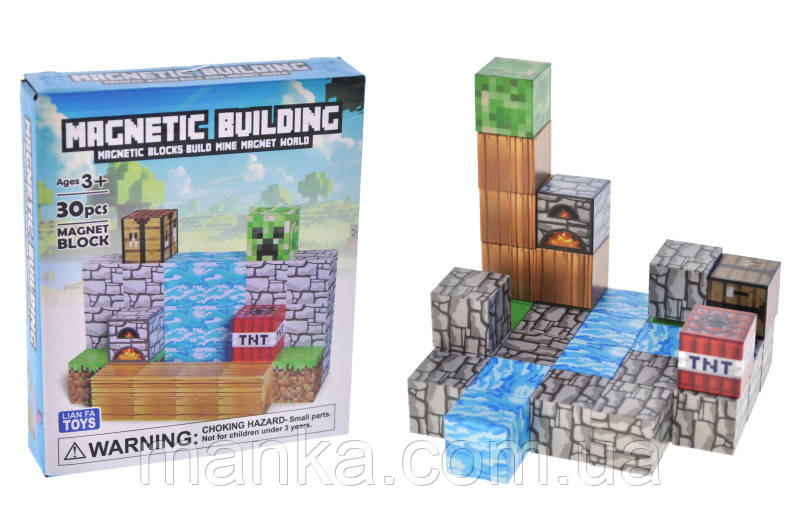 Конструктор магнітний Magnetic Building, 30 дет., кор. 10.5*12.5*2см. K055
