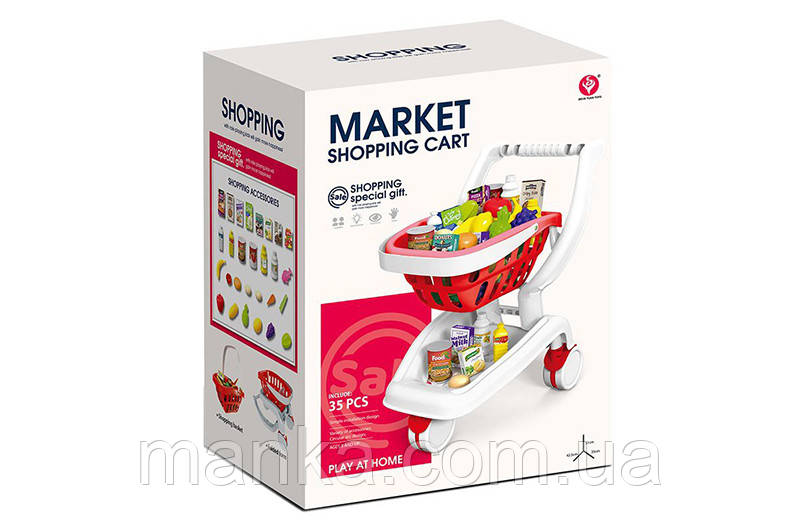 Візок 922-150 з продуктами коробка 44*23,5*33 см, фото 1