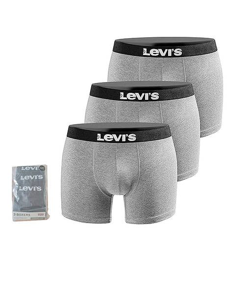 Труси-боксери чоловічі Levis Boxers (3 шт.) XL Grey Melange, фото 1