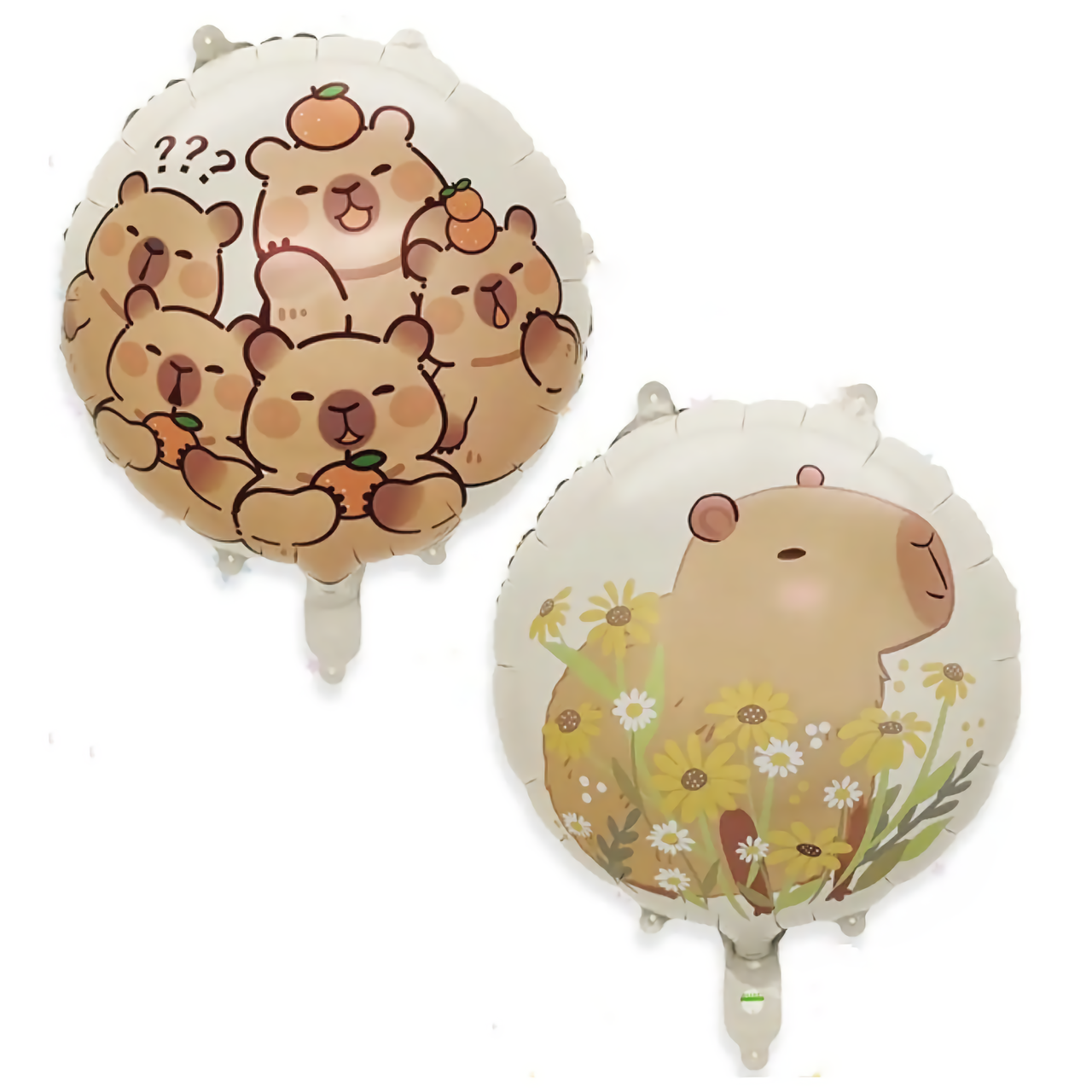 Фольгований шар двосторонній "Капібара", 18" (45 см), Китай | Куля з капібарами  для декору та свята