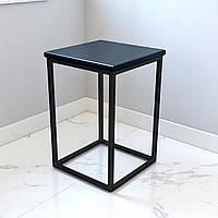 Табурет Лофт Куб чорний/чорний Наша Ковка