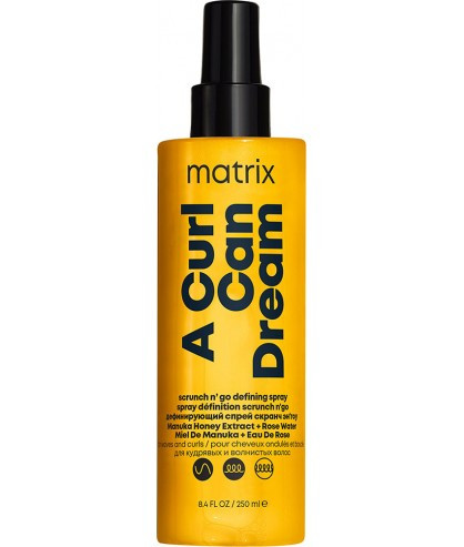 Спрей для підкреслення завитків кучерявого волосся всіх типів Matrix A Curl Can Dream Scrunch-n-Go Spray, 250 мл (3474637220228)