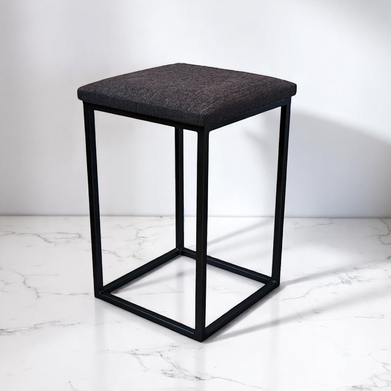 Кухонний табурет з м'яким сидінням чорний / коричневий, фото 1