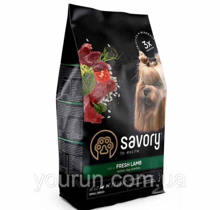 Savory (Сейворі) Fresh Lamb Adult Small Breeds — Сухий корм зі свіжого м'яса ягняти для собак малих порід 1кг