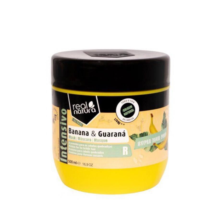 Маска для ламкого та слабкого волосся Super Hair Food Banana & Guarana від Real Natura