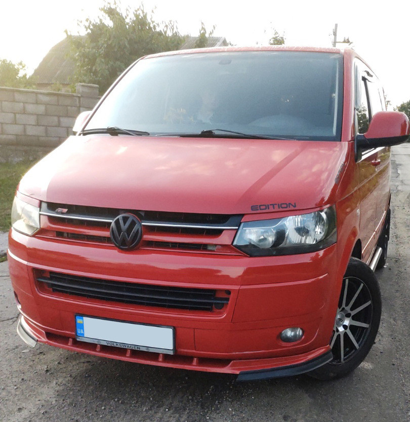 Передня лип накладка (ABS) для Volkswagen T5 2010-2015 рр, фото 1