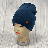 М 89048. Шапка з флісом і отворотом для хлопчиків, різні кольори, 4-12 років, фото 2