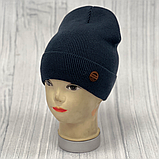 М 89048. Шапка з флісом і отворотом для хлопчиків, різні кольори, 4-12 років, фото 6