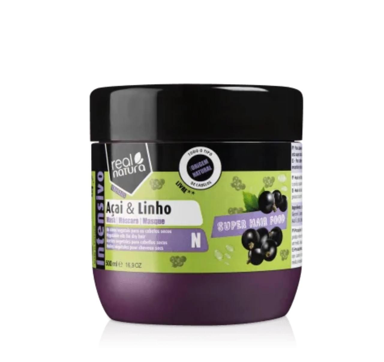 Маска для сухого і кучерявого волосся Acai & Linho від Real Natura