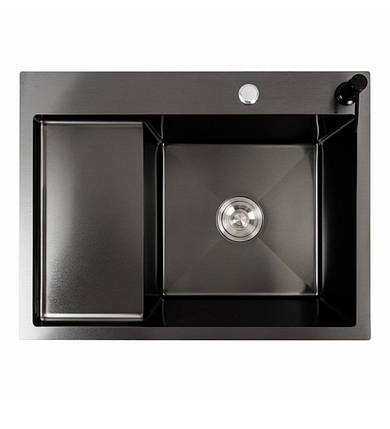Кухонна мийка Handmade dante 65х50х23 см з нержавіючої сталі, чорний, фото 2