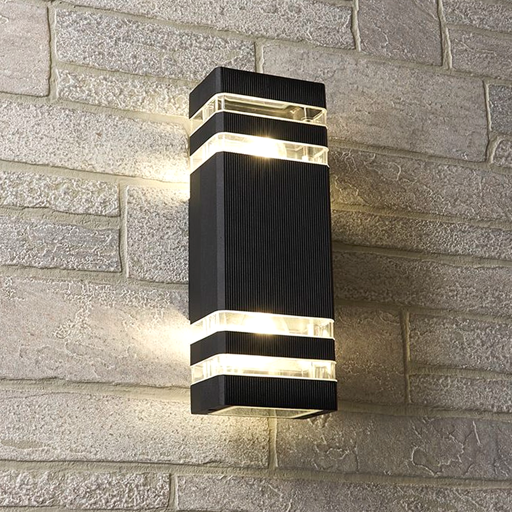 Світильник бра Feron DH0807 2*E27 220V під 2 змінні лампи Е27 IP54 65х110х300мм архітектурний чорний, фото 1