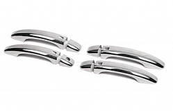 Накладки на ручки з кнопками (4 шт., нерж.) для Ауди A8 2010-2018 рр