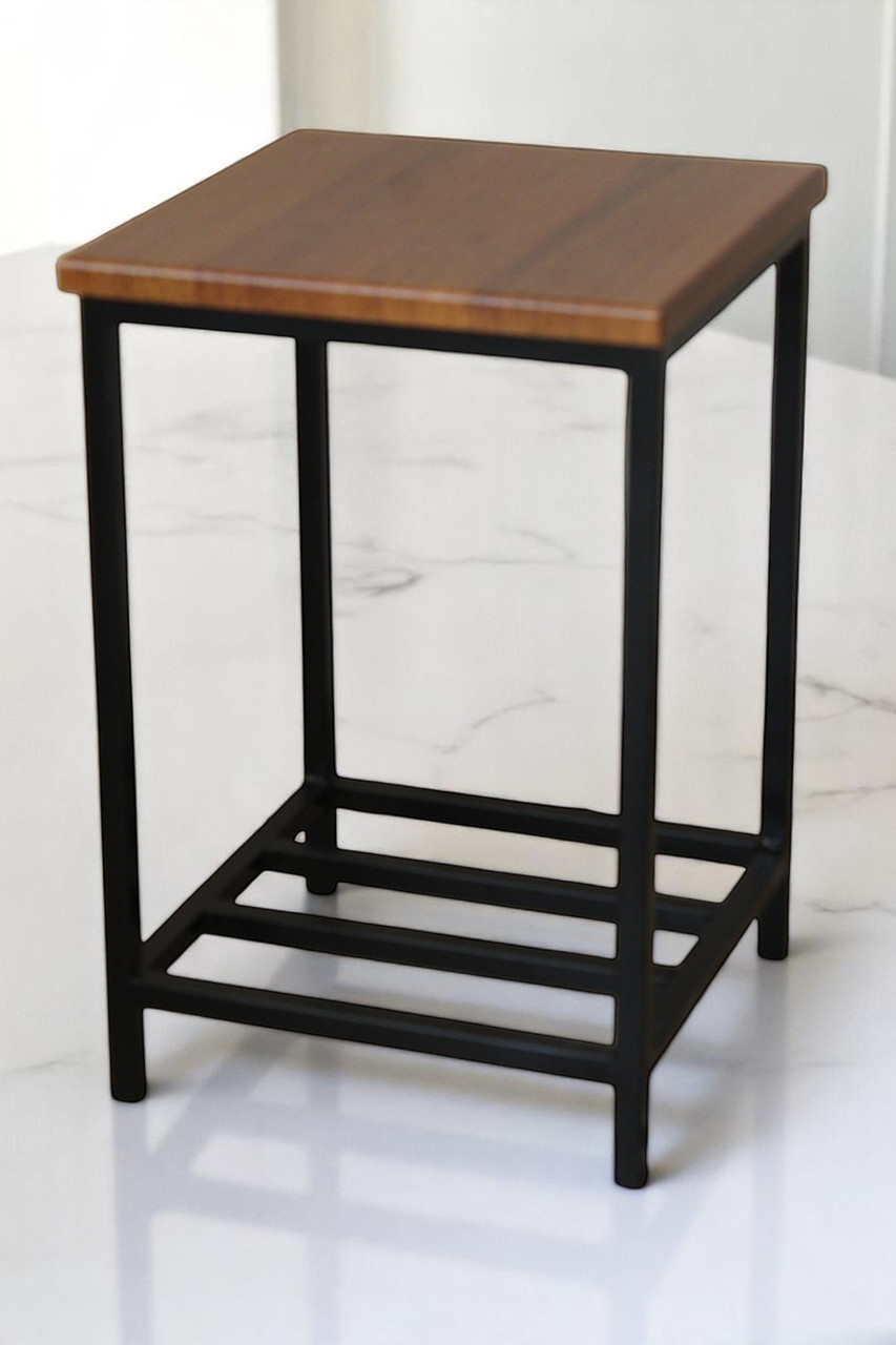 Табурет Loft Міраміс чорний/горіх Наша Ковка, фото 1