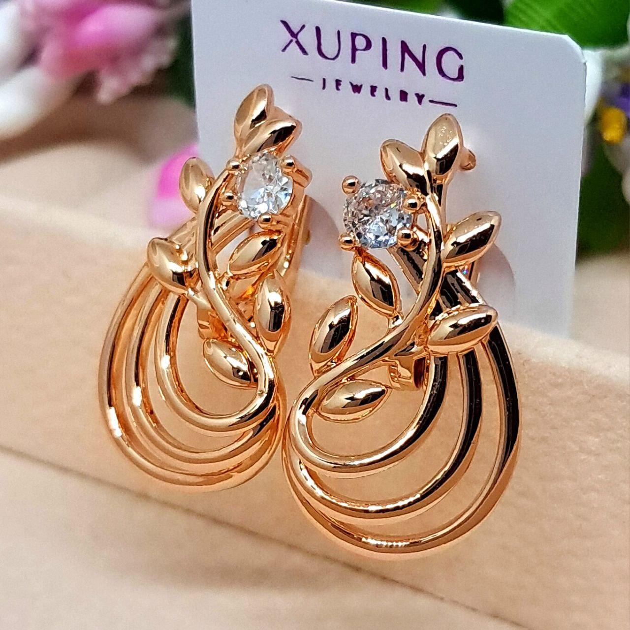 Жіночі сережки з медичного золота Fallon Jewelry розмір 26×15 мм код 6007