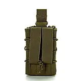 Підсумок Molle для 2-х магазинів АК/AR та пістолета A-21 олива, фото 3
