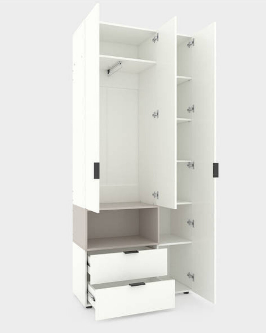 Шафа Home A002L 1000х420х2300 ЛДСП Білий Сніг - Кашемір