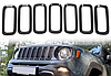 Накладки на передню решітку радіатора на Jeep Renegade 2015-2018 — матові чорні кільця 7шт  6RZ87SZ0AA, фото 10
