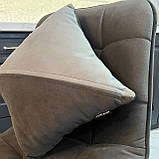 Кухонний стілець GARDA зі спинкою з темно-сірого велюру на металевому чорному каркасі, фото 10