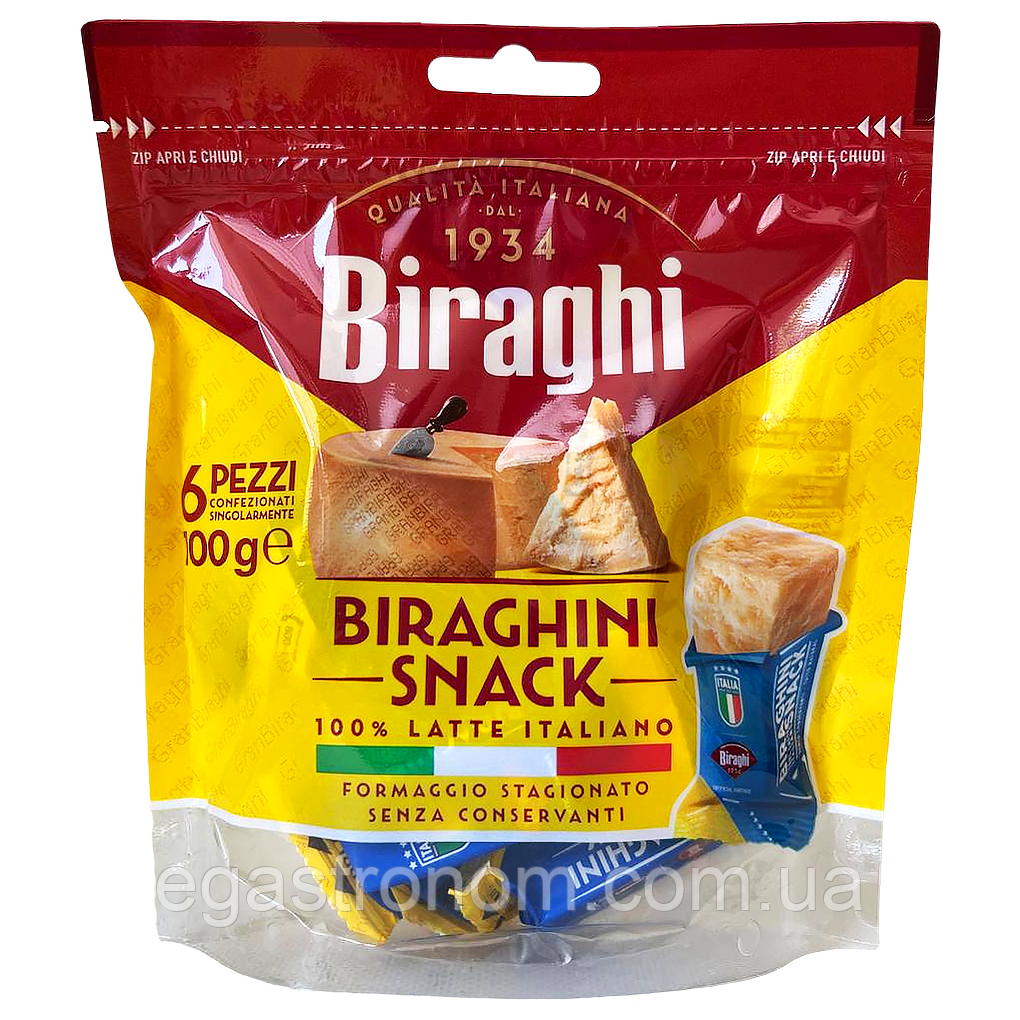 Сирні снеки Біраджі Biraghi 6*16,6g 100g 10шт/ящ (Код: 00-00005764), фото 1