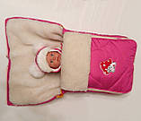 Зимовий конверт на хутрі в коляску, на санки (3 розміру), фото 2