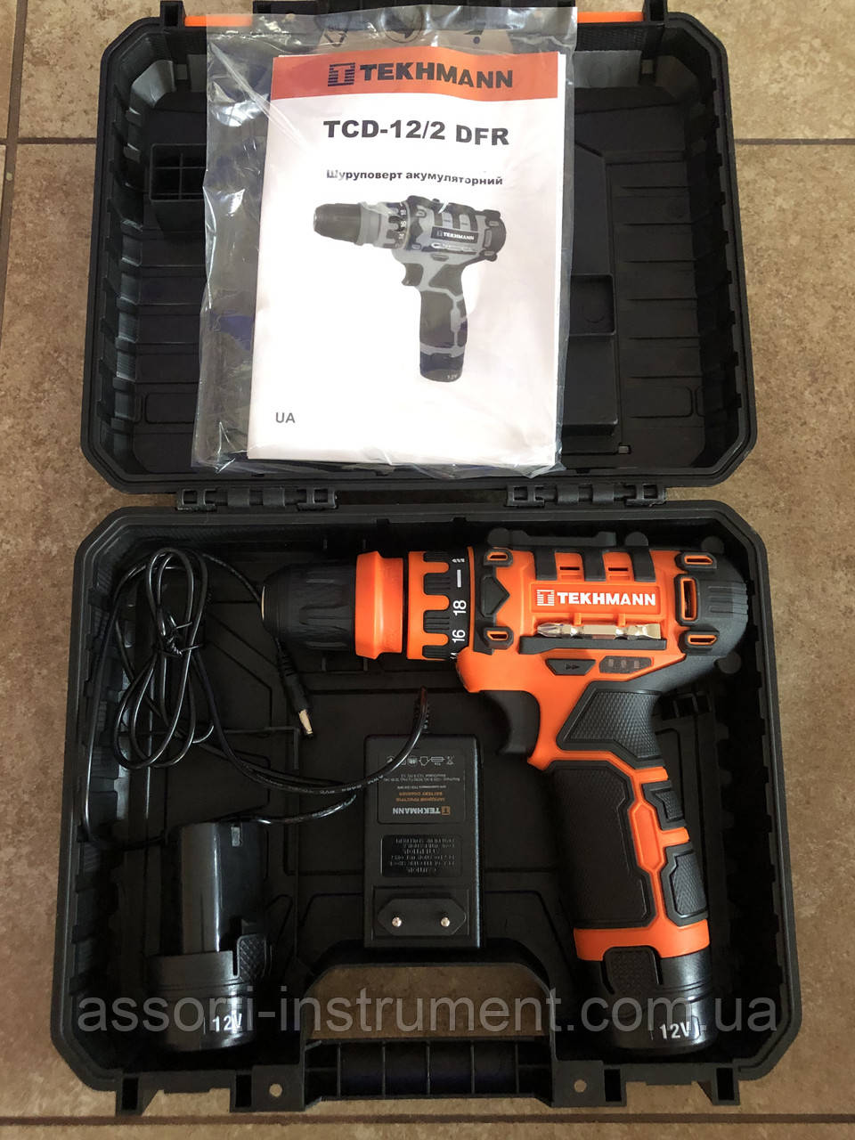 Шурупокрут акумуляторний TEKHMANN TCD-12/2 DFR зі знімним патроном і запасним акумулятором ГАРАНТІЯ 3 РОКИ!, фото 1