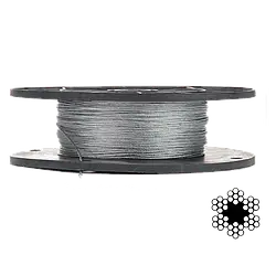 APRO 2мм DIN 3055 (6x7) бухта 200м Трос оцинкований