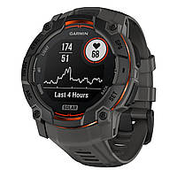 Смарт-годинник Garmin Instinct 3 50mm Solar Black with Charcoal Silicone Band (010-02935-40)