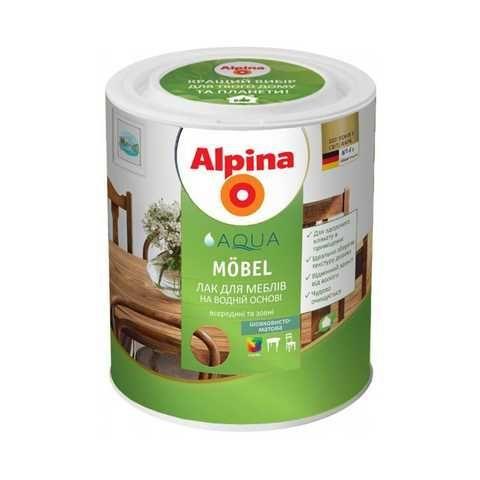 Лак Alpina Aqua Mobel, шовковисто-матовий, 0.75/2.5 л, фото 1