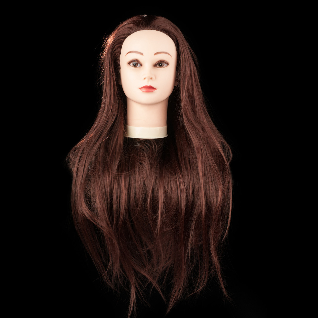 Навчальний манекен 30% натурального волосся, довжина 70 см, шатен із оксамитовим відтінком, фото 1